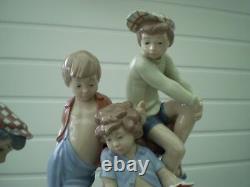 Nao by Lladro China Figure Michael's Gang, Boys Playing Cards, Children, Spain