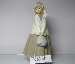 Nao by Lladro Figure Girl With Bag 1982 Approx. 25 Cm. Height Porcelain Top