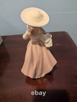 Nao by Lladro Figurine Out for a Stroll Girl Flowers 1988 Spain Golden Moments
