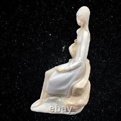 Nao by Lladro Girl Sitting On Rocks With Jug Spain Porcelain Figurine 9.75T 7W