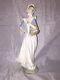 Nao by Lladro Girl with a Basket of Roses 13 1/4 Porcelain Figurine