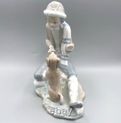 Nao by Lladro Lesson for the Dog #140 Boy with Pup José Luis Santes Martinez VTG
