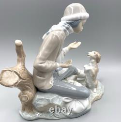 Nao by Lladro Lesson for the Dog #140 Boy with Pup José Luis Santes Martinez VTG