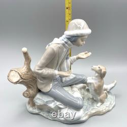 Nao by Lladro Lesson for the Dog #140 Boy with Pup José Luis Santes Martinez VTG