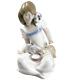 Nao by Lladro Porcelain Breakfast Girl With Cats Figurine Ornament 19cm 02001569