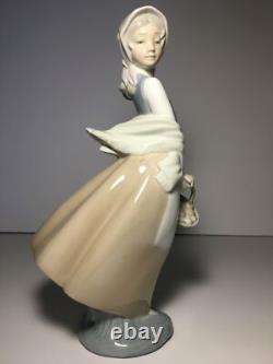 Nao by Lladro Porcelain Figurine Girl with Basket # 4834