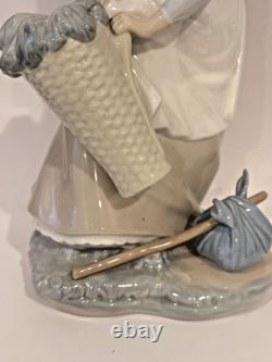 Nao by Lladro Porcelain Figurine Girl with Basket, Excellent Condition