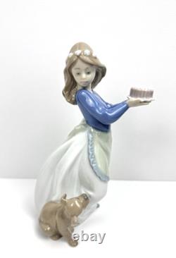 Nao by Lladro Puppy's Birthday Porcelain Figurine Handmade in Spain 1980s