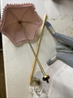 Nao by Lladro Spain 4563 Lovers Couple with Puppy & Parasol Umbrella, 19 1/2 &box