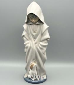 Nao by Lladro Spain Boy in Raincoat with Dog Figure