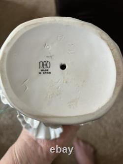 Nao by Lladro Spanish Porcelain Figurine, Girl with a Basket of Roses, 13 1/4