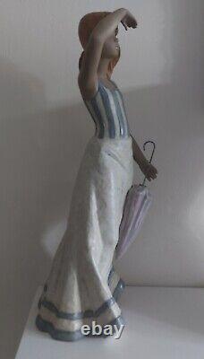 Nao by Lladro,'Young Summer' Gres girl with parasol umbrella figure ornament