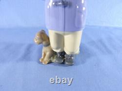 Nao by Lladro girl with rucksack & dog 6250 figurine handmade in spain lladro