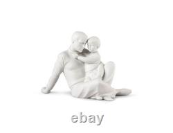 New Nao By Lladro #1871 To Love & Protect Matte White Brand Nib Father & Son F/s