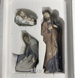 New Nao Lladro Nativity Set Mary, Jesus & Joseph 1981 Daisa Spain Original Box