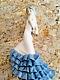 Noa by Lladro porcelain figurine lady flamenco dancer blue & white dress