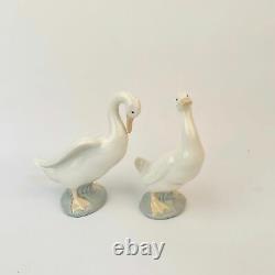 Pair Lladro Nao white duck figurines 1978 Daisa geese porcelain figures
