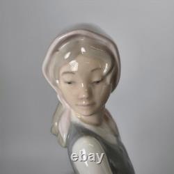 Porcelain Figurine Nao Lladro Peasant Girl with Egg Basket 25cm Porcelain Figurine