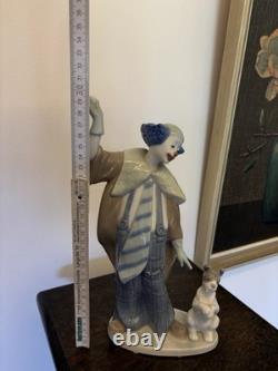 Porcelain Figurine RARE 1980s Lladro Nao Clown Circus Ringmaster with Ball & Dog