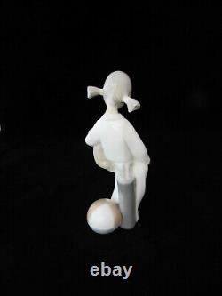 RARE Adorable Vintage Nao Lladro Young Girl in Pj's with Puppy Dog, High Gloss