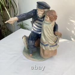 RARE Large Nao by Lladro Figurine Waiting For The Fisherman #699