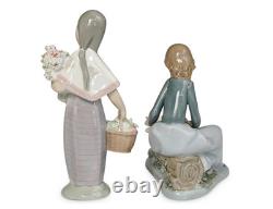 RARE Lladro & Nao By Lladro Porcelain Figurines Glossy Finish Set Of Two