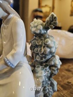 Rare Collectible Lladro Nao Spain Girl Dove On Bench Figurine 1983 B-7 Ju In Box