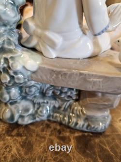 Rare Collectible Lladro Nao Spain Girl Dove On Bench Figurine 1983 B-7 Ju In Box