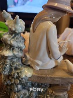 Rare Collectible Lladro Nao Spain Girl Dove On Bench Figurine 1983 B-7 Ju In Box