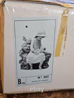 Rare Collectible Lladro Nao Spain Girl Dove On Bench Figurine 1983 B-7 Ju In Box