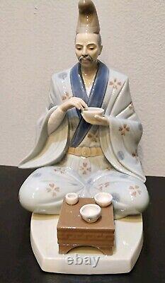 Rare Collectible Porcelain Lladro Nao Daisa 1985 Japanese Man Eating Figure