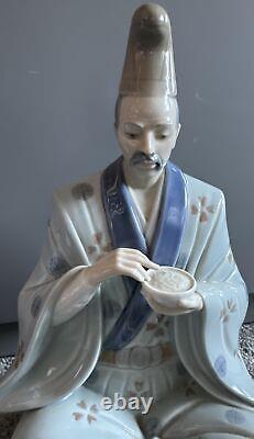 Rare Collectible Porcelain Lladro Nao Daisa 1985 Japanese Man Eating Figure