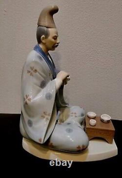 Rare Collectible Porcelain Lladro Nao Daisa 1985 Japanese Man Eating Figure