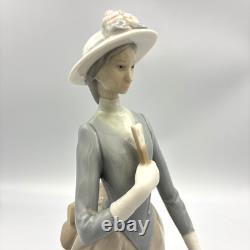 Rare Early Nao Lladro Lady With Fan Figurine Spain 1960s 11.5 Impressed Mark