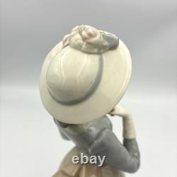 Rare Early Nao Lladro Lady With Fan Figurine Spain 1960s 11.5 Impressed Mark
