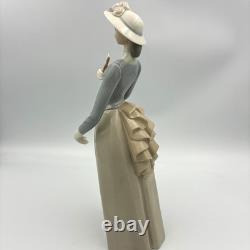 Rare Early Nao Lladro Lady With Fan Figurine Spain 1960s 11.5 Impressed Mark
