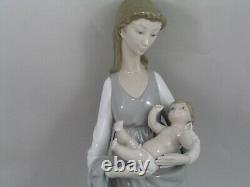 Rare Large Lladro Mother And Baby 16/40cm Figurine