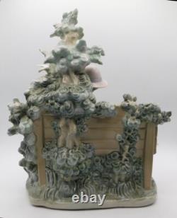 Rare Large Lladro Nao Spain Girl Feeding Dove On Bench Porcelain Figurine 1983