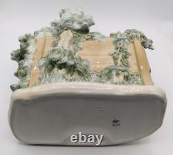 Rare Large Lladro Nao Spain Girl Feeding Dove On Bench Porcelain Figurine 1983