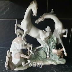 Rare Large Lladro Playful Horse Group #1021
