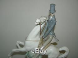 Rare Large Lladro Stylised Figure Man On Horseback Riding #4515 1st Quality