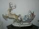 Rare Large Lladro Winter Wonderland Sleigh Ride With Reindeer On Plinth #1429