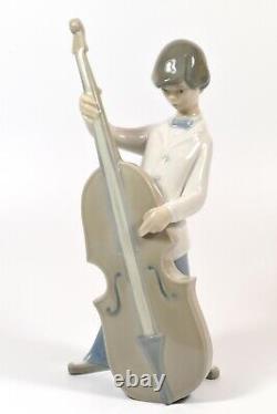 Rare Lladro Figure of a Boy With Double Bass 01004615