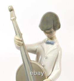 Rare Lladro Figure of a Boy With Double Bass 01004615