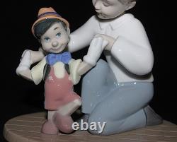 Rare Lladro Nao Disney Pinocchio's First Steps #1678 Figurine WithBox Mint Cond