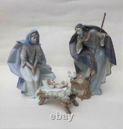Rare Lladro Nativity Set Mary 5747, Joseph 5746, Baby Jesus 5745