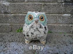 Rare Lladro ceramic owl unusual piece for Lladro 15.5 cm's tall bird pottery