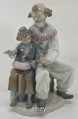 Rare Nao By Lladro #701 Lesson Of Music 12 Inch Porcelain Figure Clown & Boy