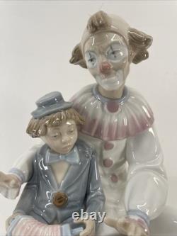 Rare Nao By Lladro #701 Lesson Of Music 12 Inch Porcelain Figure Clown & Boy