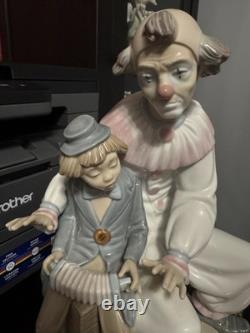 Rare Nao By Lladro #701 Lesson Of Music 12 Inch Porcelain Figure Clown & Boy